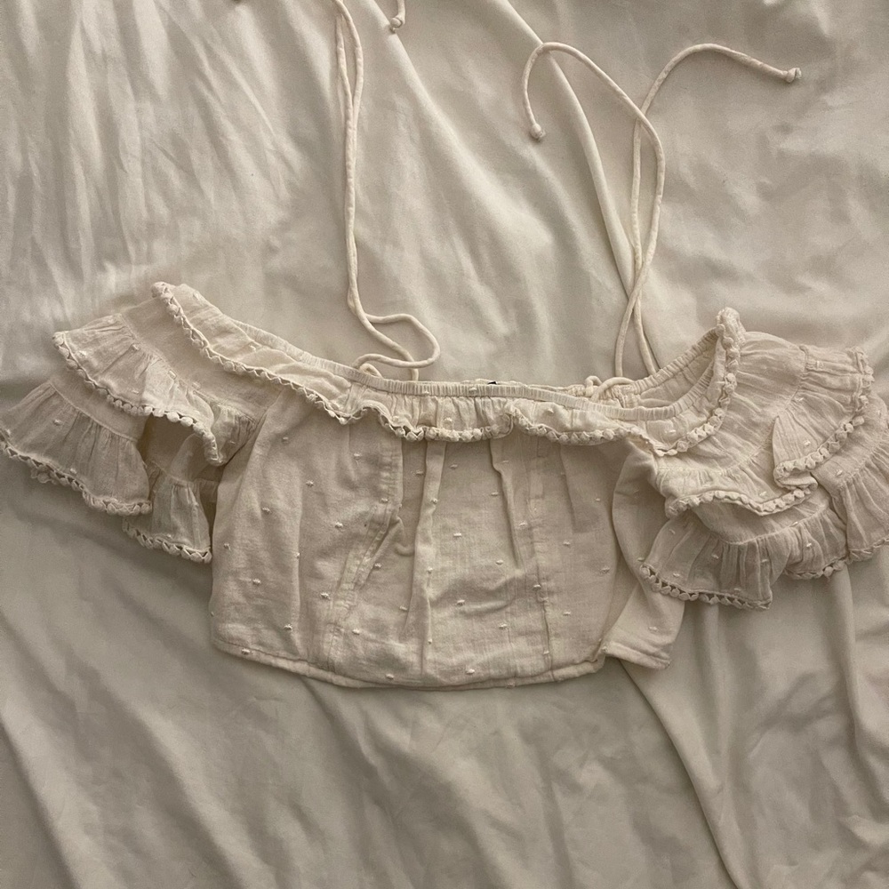 Ruffled crop top blouse